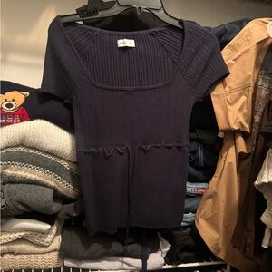 Hollister Navy Short Sleeve Top